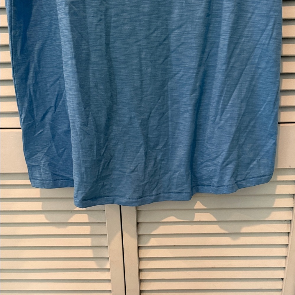 Lilly Pulitzer Light Blue Pom-Pom V-Neck Tee - Picture 7 of 8